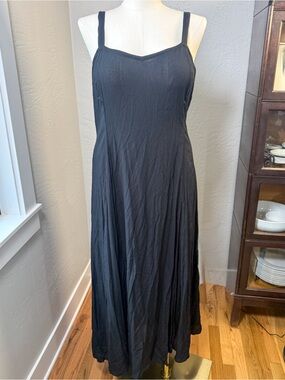 Serendipity Maui Black Rayon Maxi Dress Boho Hawaiian Sundress Size XL